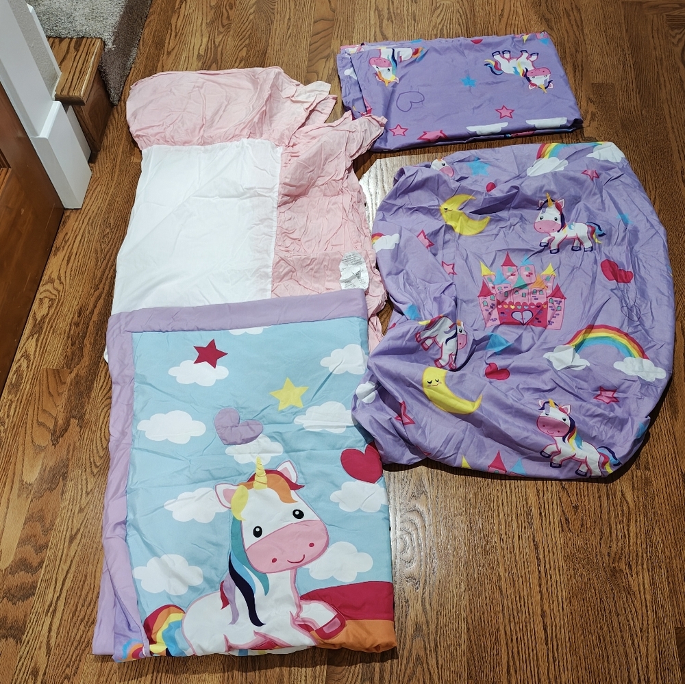 Toddler Unicorn Complete Bed Room Sheet Set